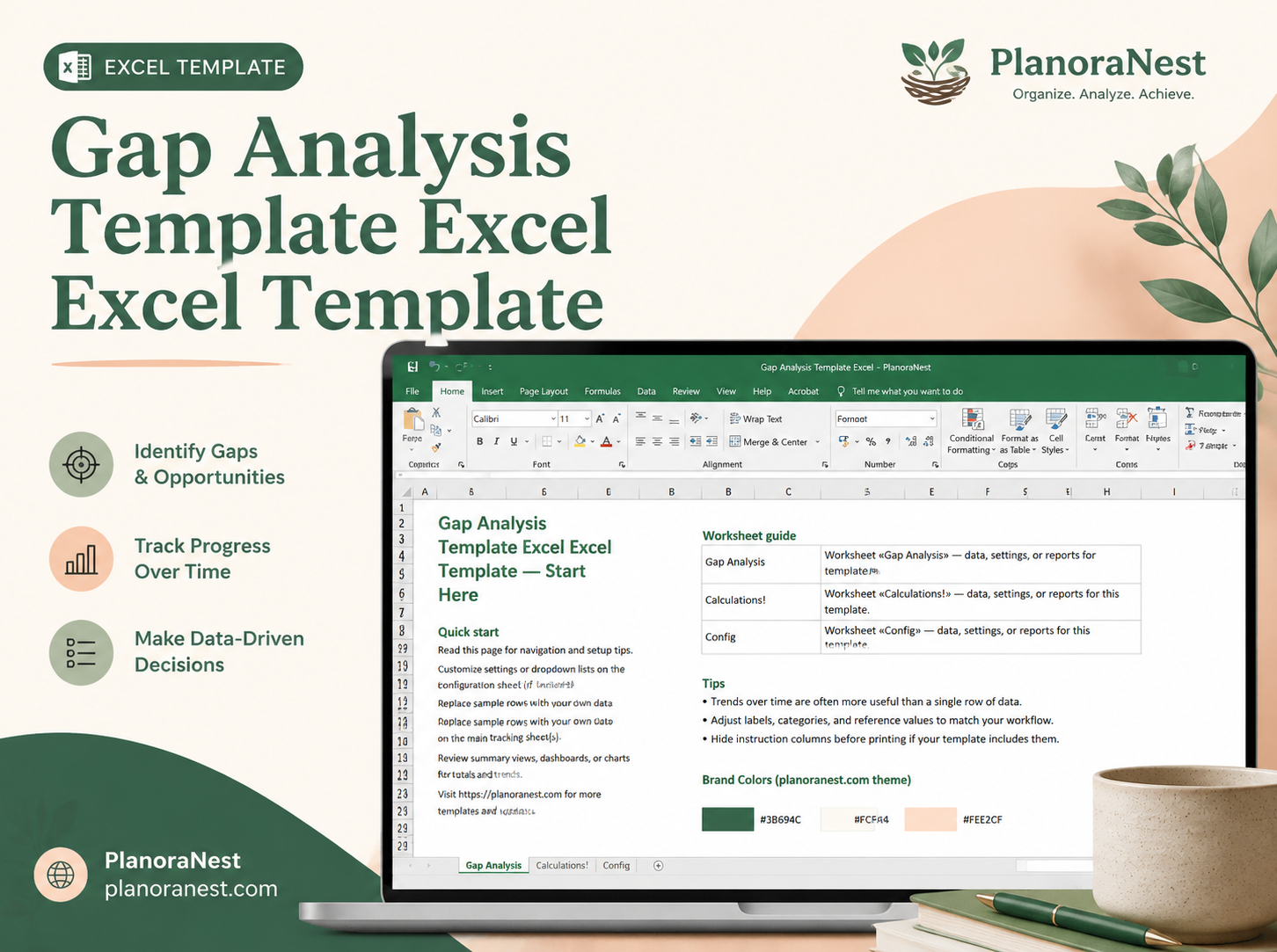 gap analysis template excel excel template cover screenshot — PlanoraNest Excel template