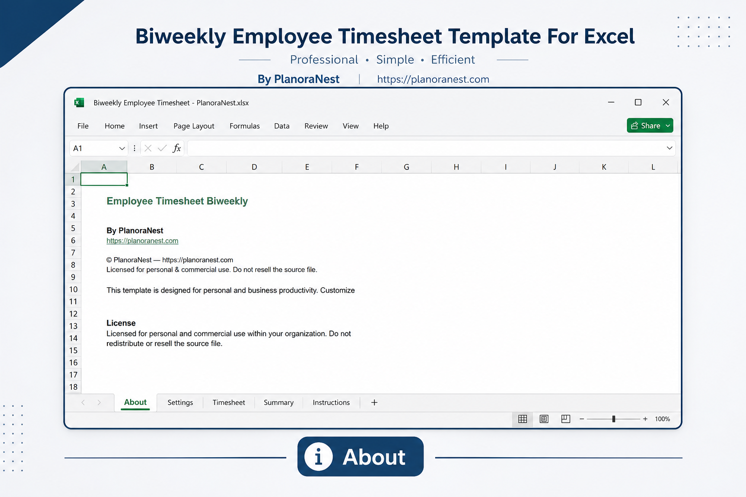 biweekly employee timesheet template for excel — Biweekly sheet