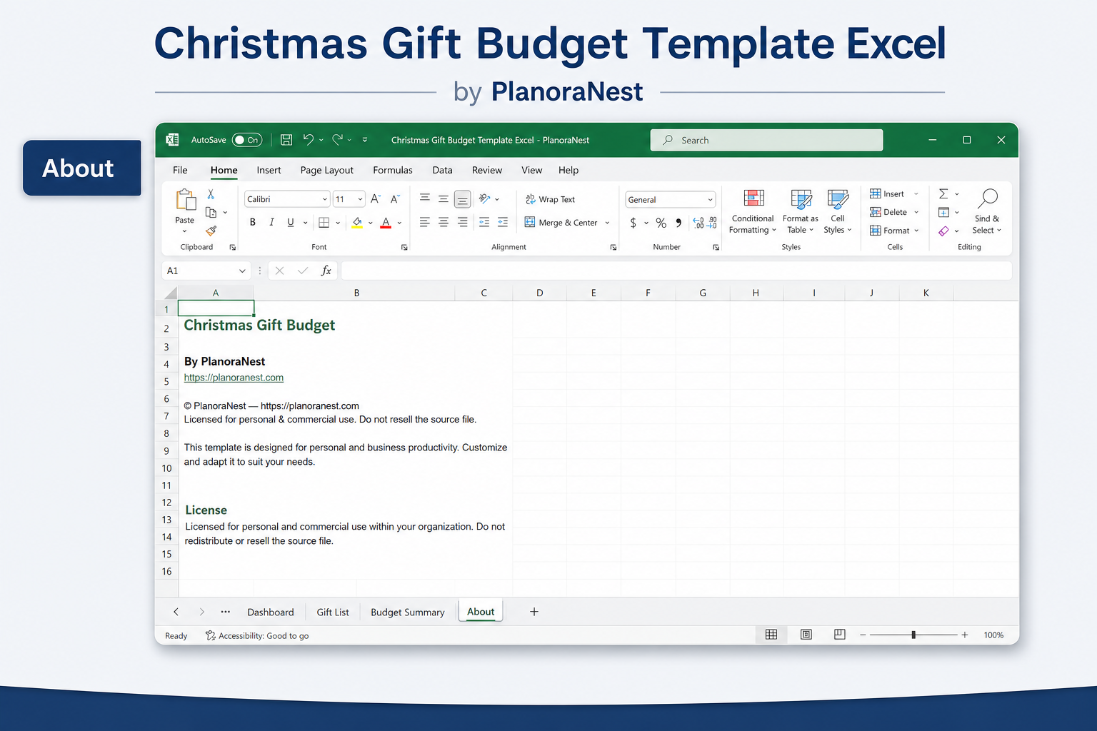 christmas gift budget template excel — Budget sheet