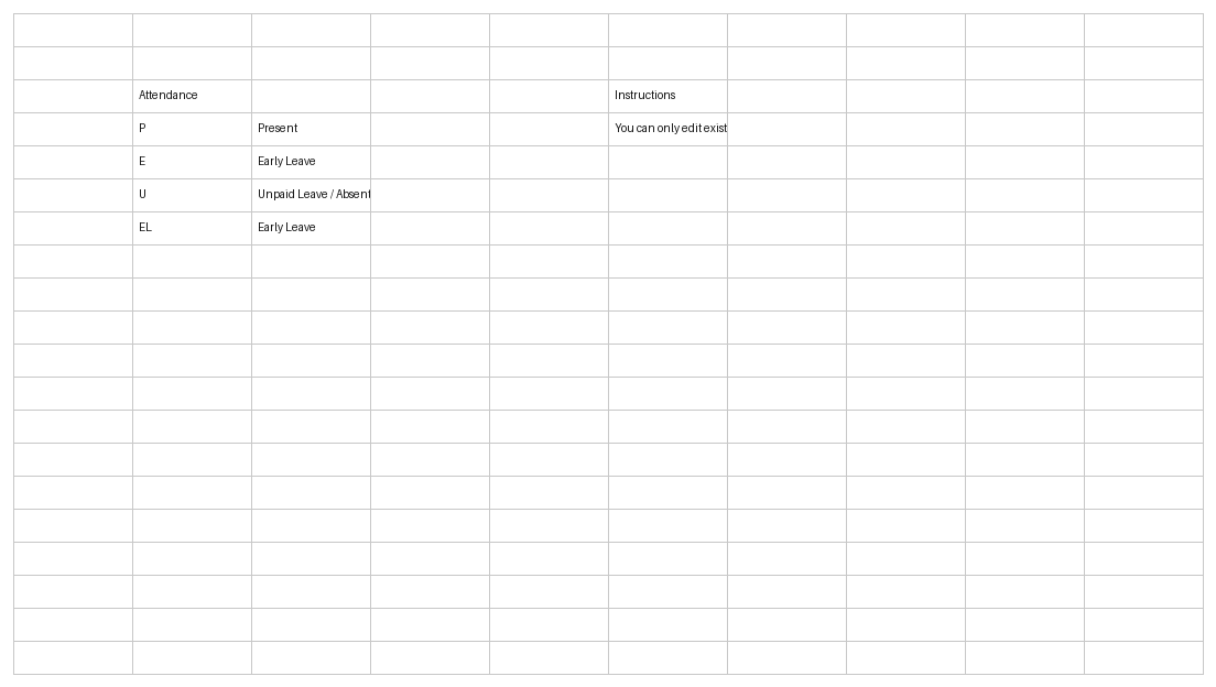 classroom attendance template excel template screenshot — PlanoraNest Excel template