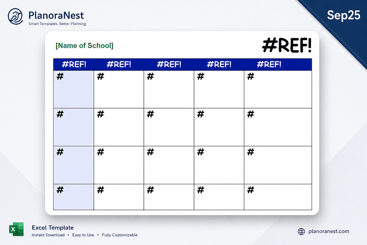create a school calendar in excel screenshot — PlanoraNest Excel template