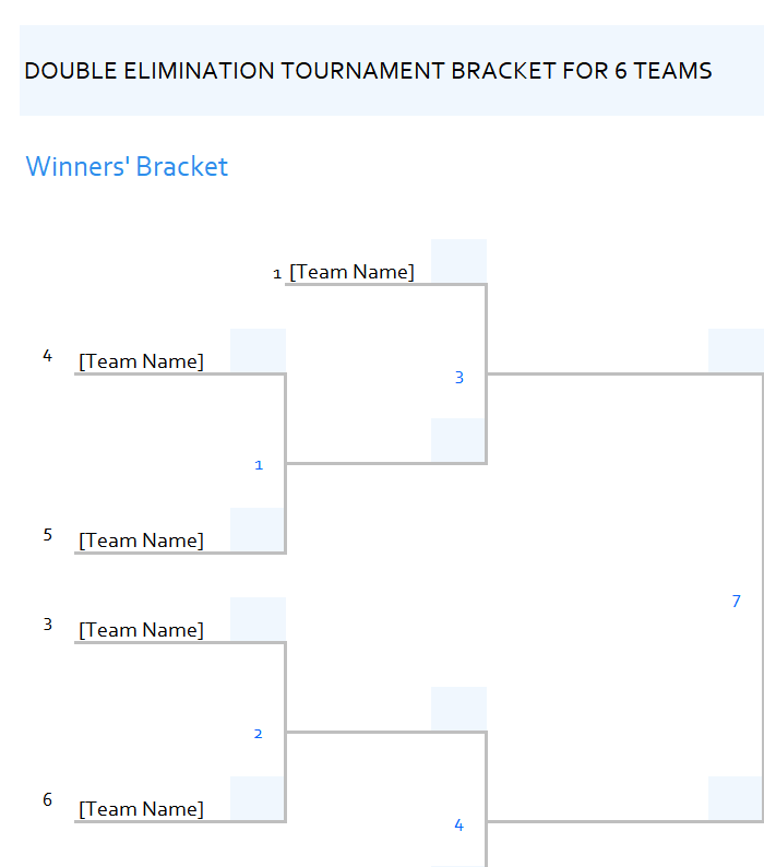 excel double elimination tournament bracket template template screenshot — PlanoraNest Excel template