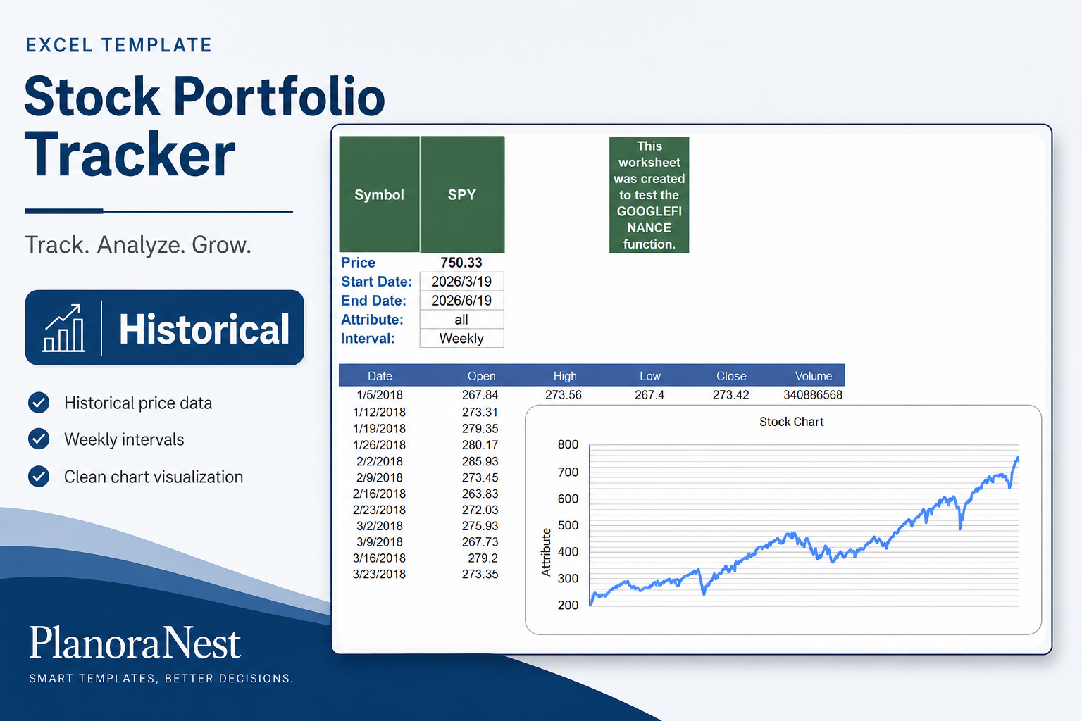 stock portfolio excel template download screenshot — PlanoraNest Excel template