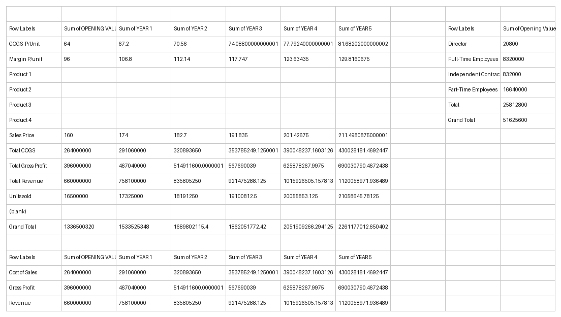 financial projection and forecasting template excel template screenshot — PlanoraNest Excel template