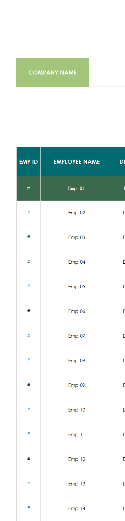 hybrid work schedule template excel template screenshot — PlanoraNest Excel template