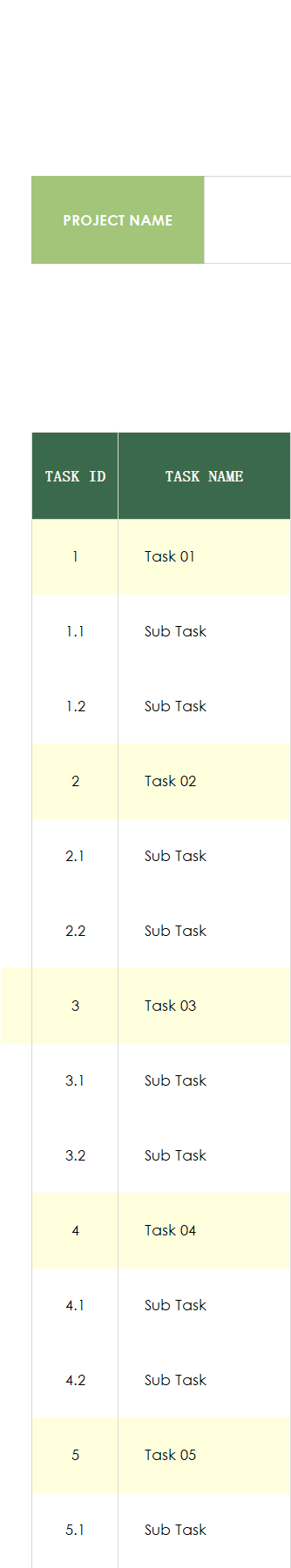 monthly gantt chart template excel template screenshot — PlanoraNest Excel template