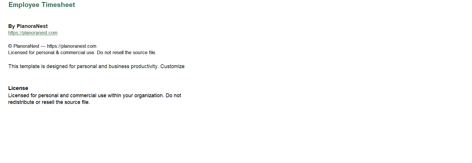 multiple employee weekly timesheet template excel — Weekly sheet