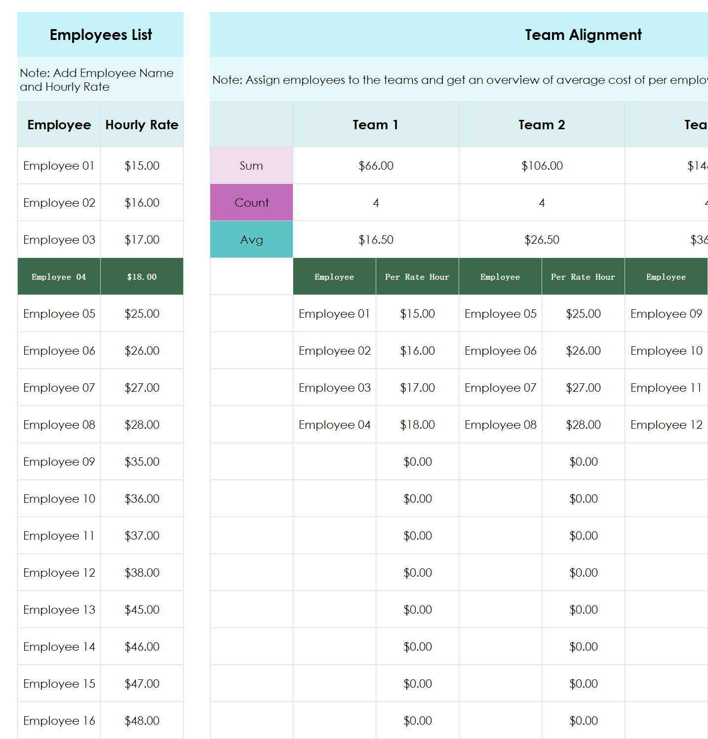 4-on,4-off shift work schedule template excel template screenshot — PlanoraNest Excel template