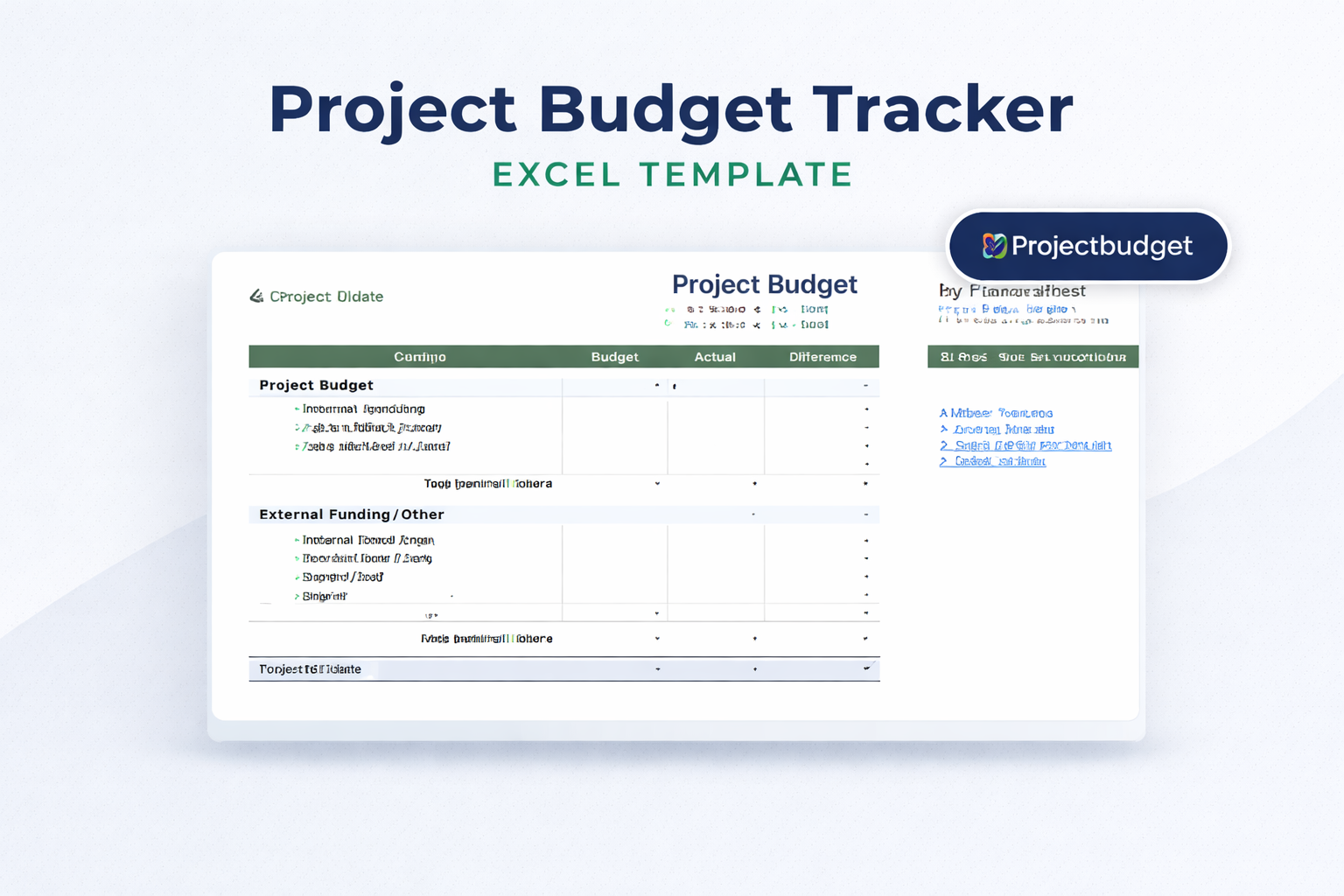 project budget excel spreadsheet template screenshot — PlanoraNest Excel template