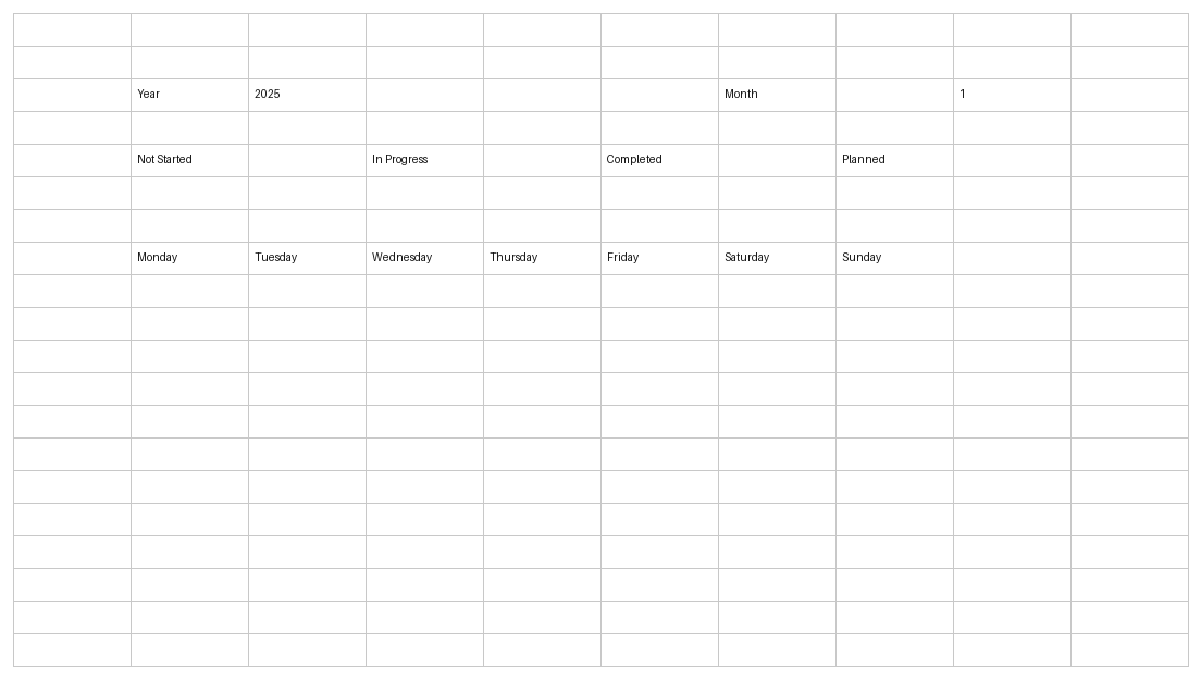 project calendar template excel template screenshot — PlanoraNest Excel template