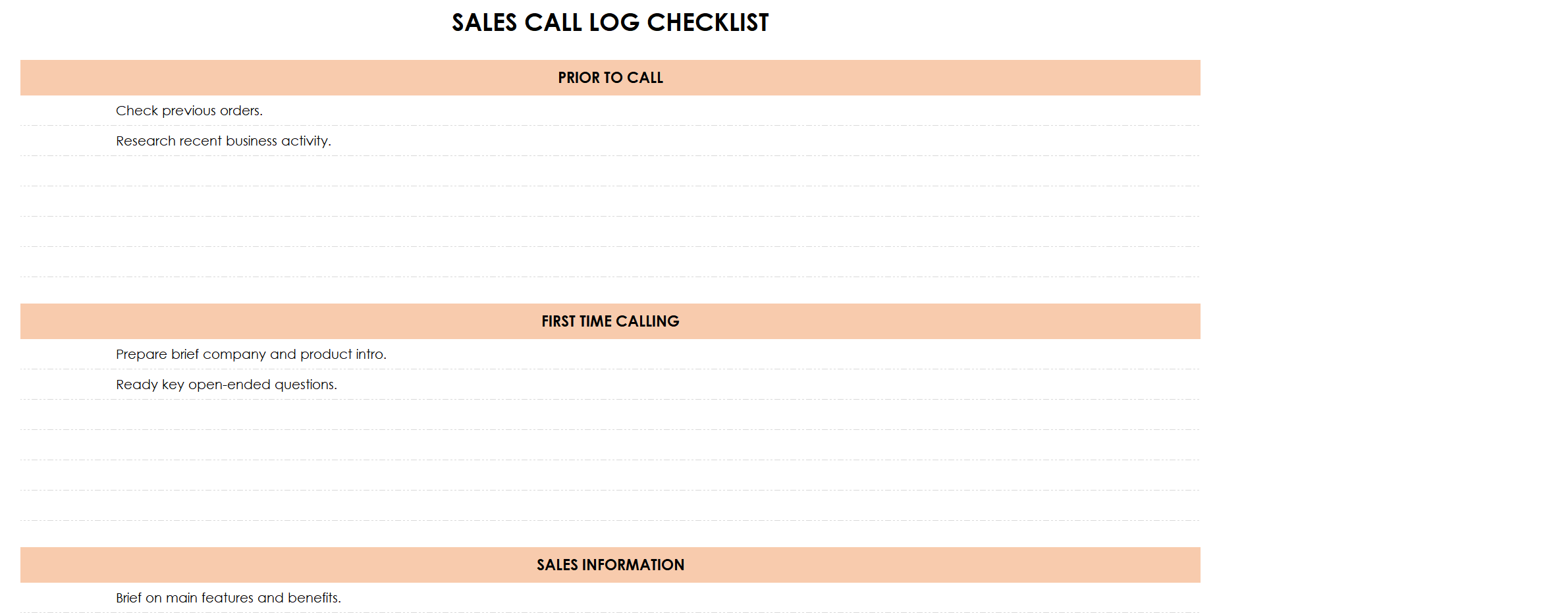 excel sales call log template template screenshot — PlanoraNest Excel template