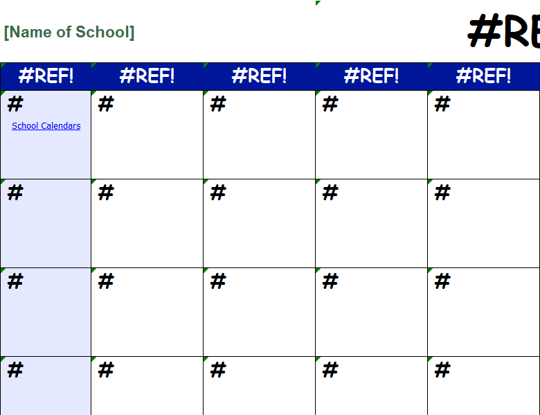 school calendar b excel screenshot — PlanoraNest Excel template