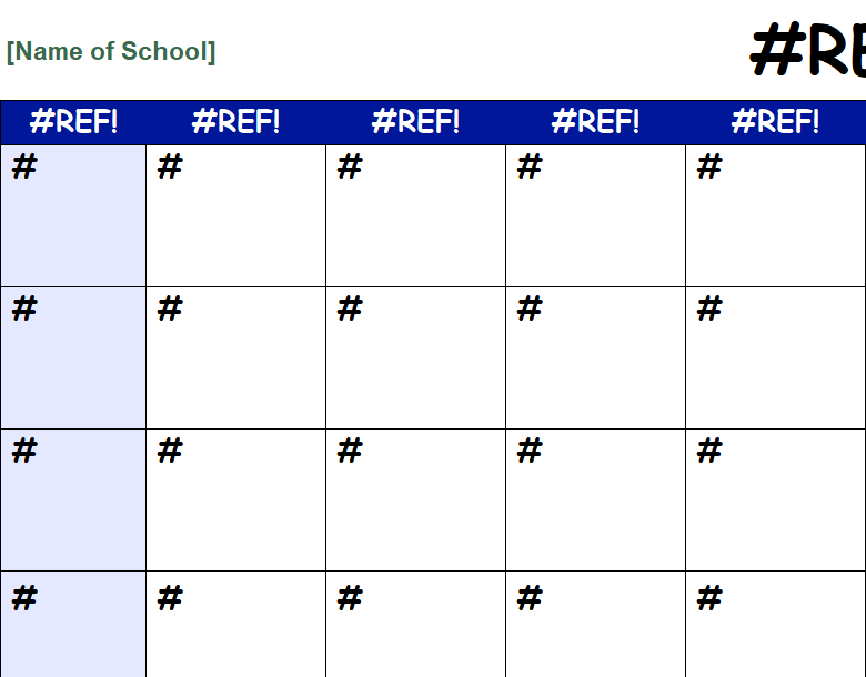 school calendar b excel screenshot — PlanoraNest Excel template