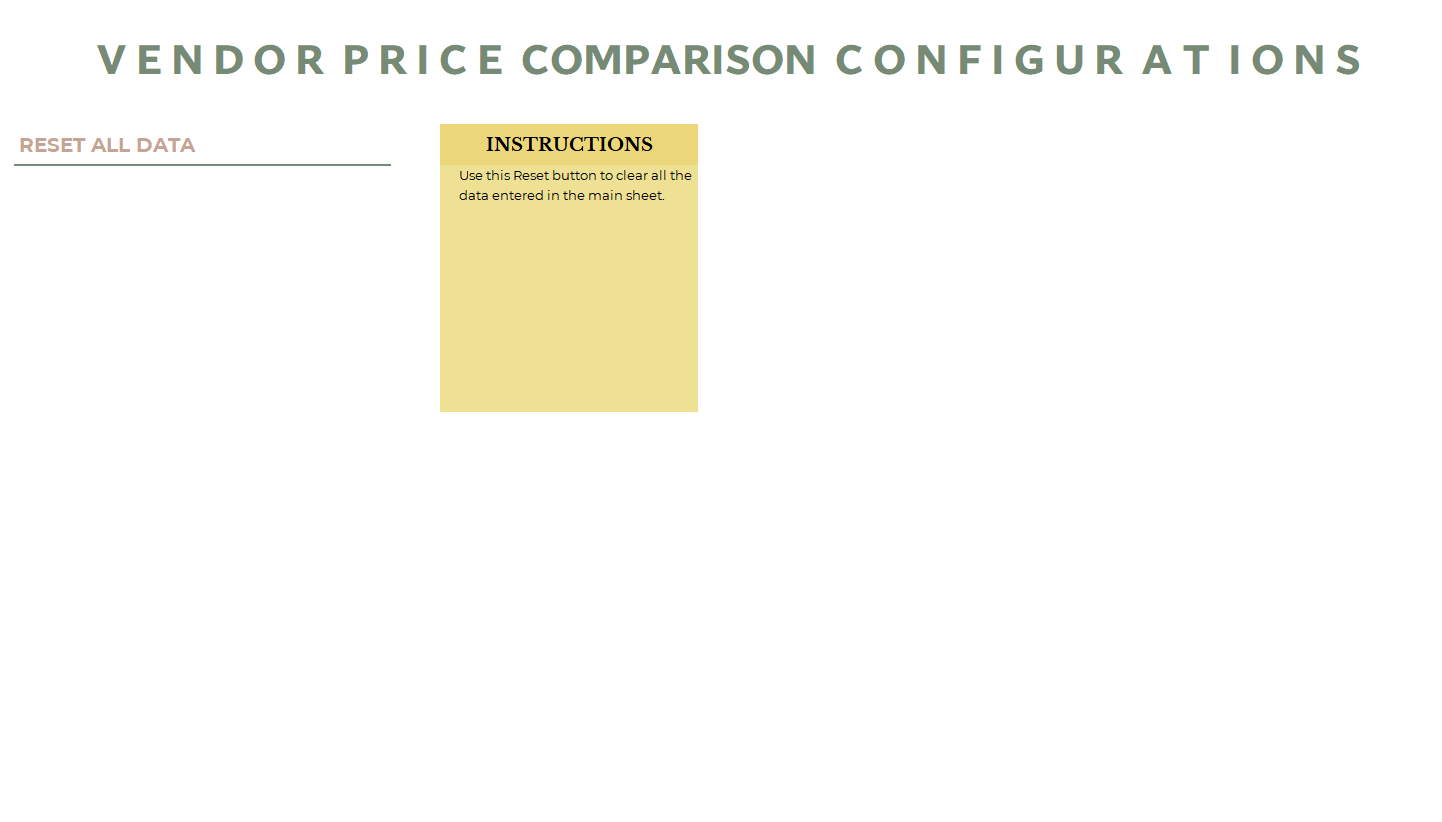 excel vendor price comparison template for wedding template screenshot — PlanoraNest Excel template