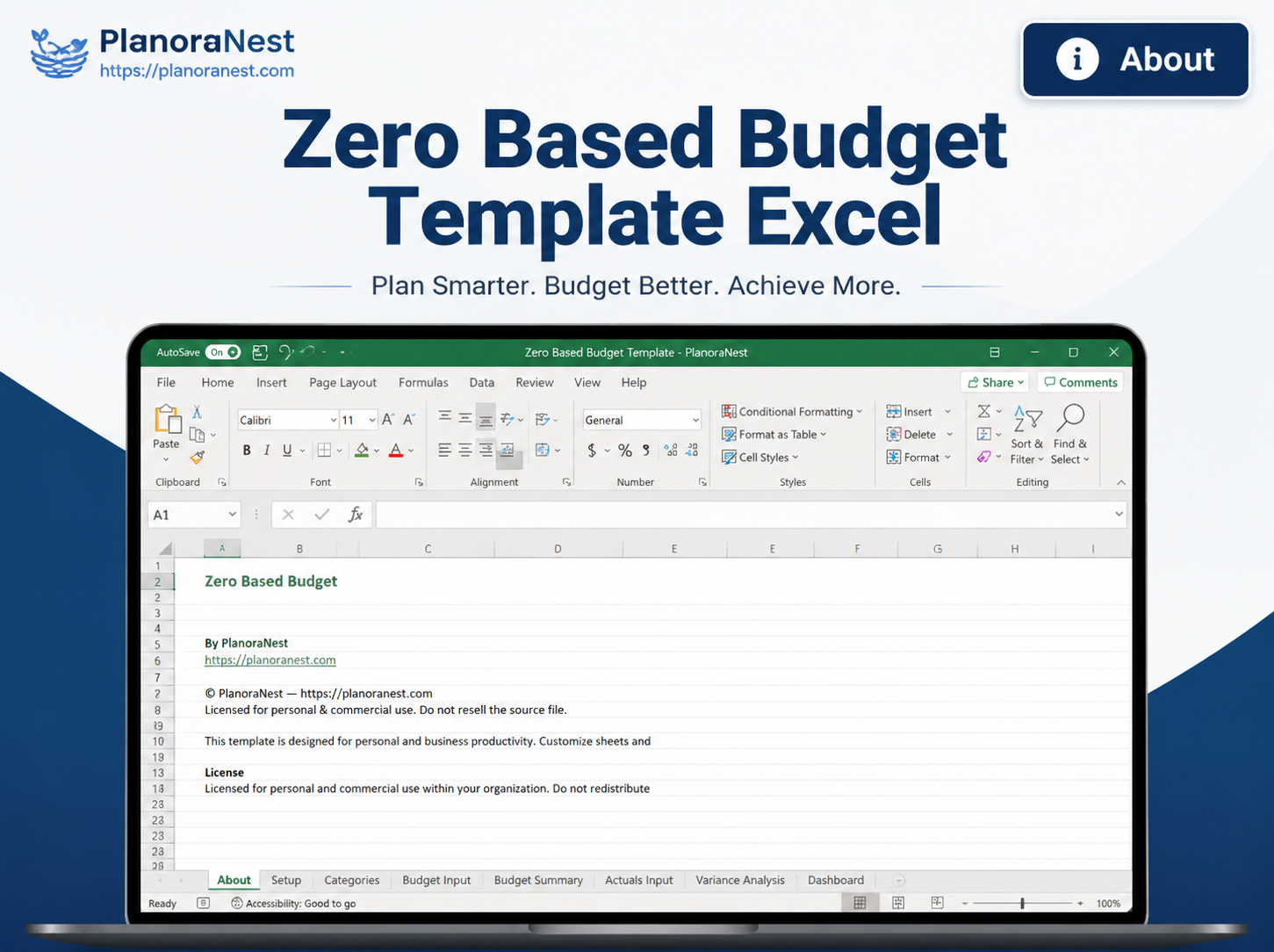 zero based budget template excel — Budget sheet